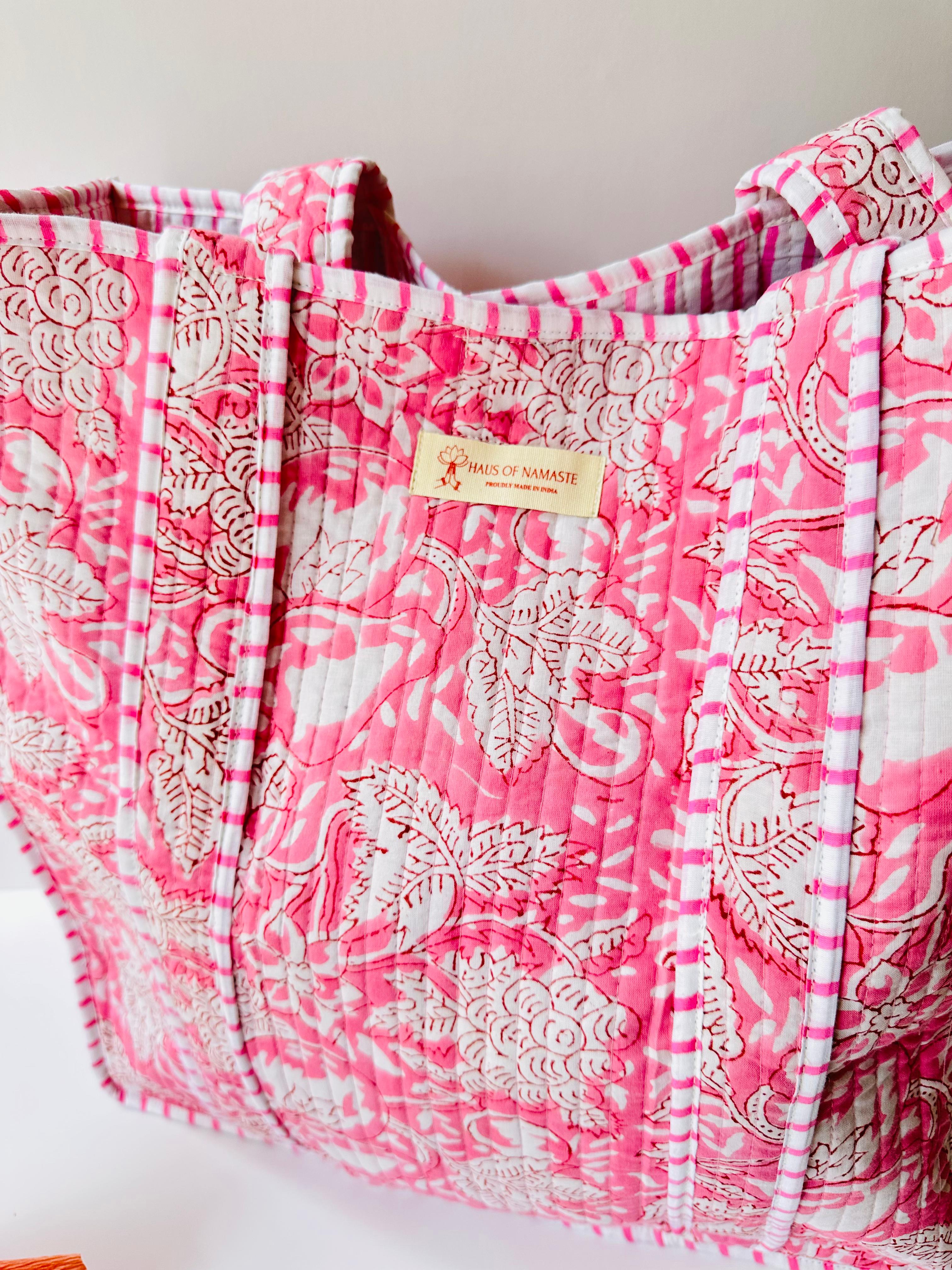 Pink lush Orchard Tote - 100% Cotton